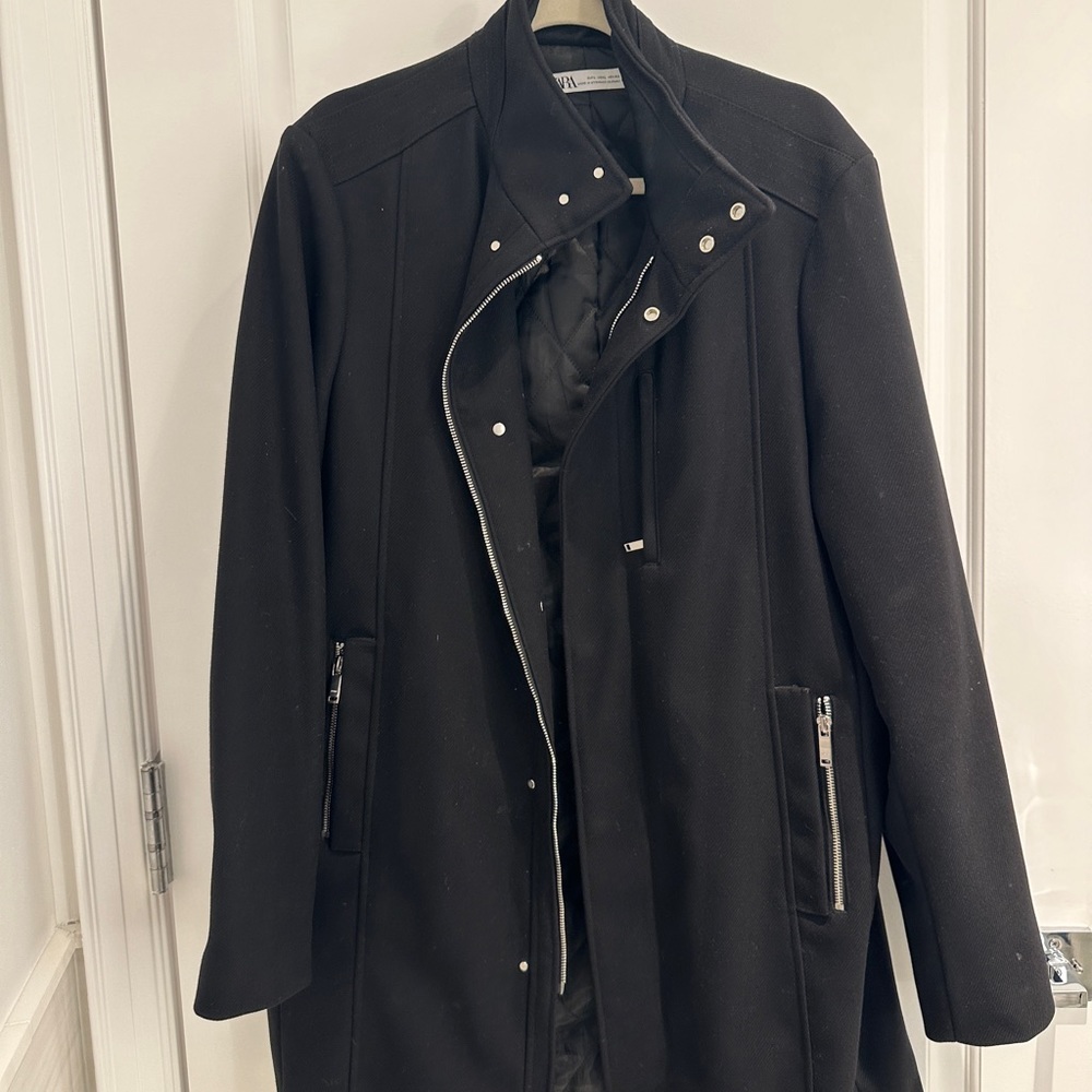 Zara Black Long Trench Coat